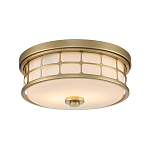 Потолочный светильник для ванных комнат цвета латунь в виде металлической клетки с геометрическими узорами Quoizel варинант исполнения - 1 | Loft Concept в Нижнем Новгороде