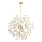 Люстра круглой формы с белыми и прозрачными лепестками цветов Диаметр 69 см Wintery flovers варинант исполнения - 1 | Loft Concept в Нижнем Новгороде