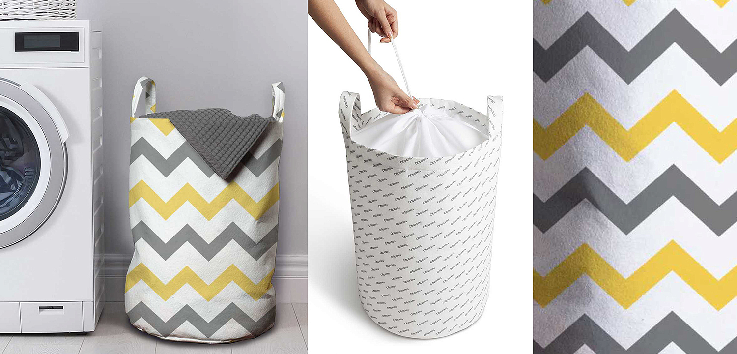 Корзина Mustard and Gray Chevron Basket Корзина Mustard and Gray Chevron Basket - Loft-Concept в Нижнем Новгороде