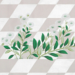 Обои ручная роспись Tiled Meadow Original colourway on Lilac Hint slub silk варинант исполнения - 2 | Loft Concept в Нижнем Новгороде