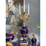 Подсвечник из темно-синего фарфора с бронзовыми элементами и цветами Eden Garden варинант исполнения - 4 | Loft Concept в Нижнем Новгороде