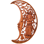 Панно из дерева Ганеша и месяц Panel With Animals варинант исполнения - 1 | Loft Concept в Нижнем Новгороде