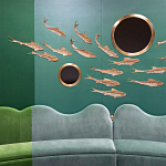 Обои с вышивкой ручной работы Deco Fish Original colourway варинант исполнения - 1 | Loft Concept в Нижнем Новгороде