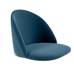 Барный стул со спинкой и металлической подставкой на 4-х деревянных ножках Синий Велюр Vendramin Chair варинант исполнения - 2 | Loft Concept в Нижнем Новгороде