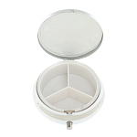 Таблетница карманная круглая с 3-мя отделениями и накладкой из натурального камня Апатит Голубой Silver Stone Pillboxes варинант исполнения - 3 | Loft Concept в Нижнем Новгороде