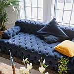 Трехместный диван темно-синий Campion Deep Blue Sofa варинант исполнения - 5 | Loft Concept в Нижнем Новгороде