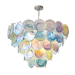 Люстра с каскадом из круглых разноцветных стеклянных дисков Mother of Pearl Iridescence варинант исполнения - 2 | Loft Concept в Нижнем Новгороде