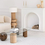 Дизайнерский журнальный стол с прозрачной столешницей и ножками в форме геометрических фигур Pytusin варинант исполнения - 3 | Loft Concept в Нижнем Новгороде