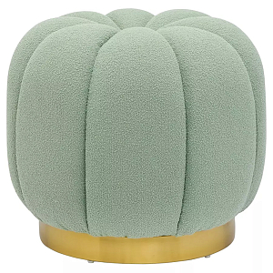 Круглый мягкий пуф на золотистом основании Bud Delicate