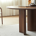 Стол обеденный круглый с двойной столешницей Walnut Wood Table варинант исполнения - 7 | Loft Concept в Нижнем Новгороде