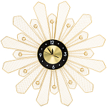 Часы настенные из металла в виде солнца с чёрным циферблатом Mirror Tower Clock варинант исполнения - 1 | Loft Concept в Нижнем Новгороде