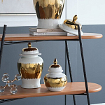 Ваза белая с крышкой и золотистыми фрагментами 46 см Chinoiserie Ceramics варинант исполнения - 2 | Loft Concept в Нижнем Новгороде