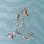 Обои с вышивкой ручной работы Amami Waves Moonbeam colourway on silk moire варинант исполнения - 5 | Loft Concept в Нижнем Новгороде