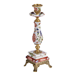 Подсвечник с цветочной росписью из фарфора с бронзовыми элементами Eden Garden варинант исполнения - 2 | Loft Concept в Нижнем Новгороде