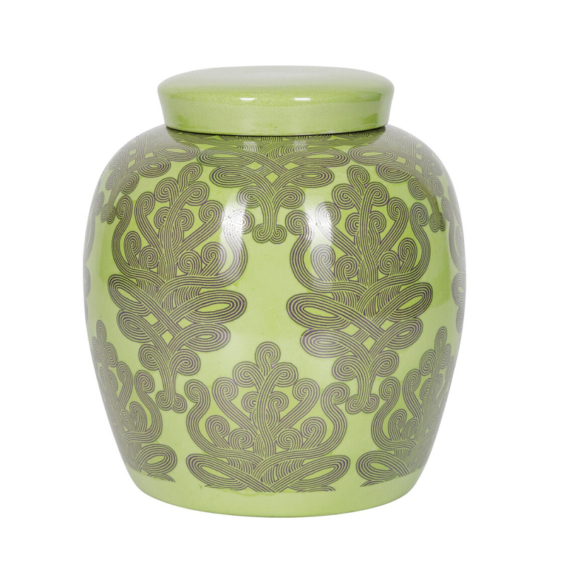Банка с крышкой Porcelain Malachite Jar Зеленый в Нижнем Новгороде | Loft Concept 