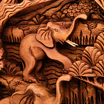 Панно из дерева пять слонов Panel With Animals варинант исполнения - 3 | Loft Concept в Нижнем Новгороде