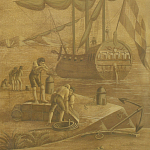 Обои ручная роспись Views of Italy Sepia варинант исполнения - 2 | Loft Concept в Нижнем Новгороде