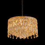 Люстра круглая с хрустальными подвесками на золотистом каркасе Roul Crystal Light варинант исполнения - 3 | Loft Concept в Нижнем Новгороде