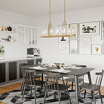 Люстра прямоугольная цвета латунь с прозрачными рифлеными цилиндрическими плафонами Kichler варинант исполнения - 8 | Loft Concept в Нижнем Новгороде