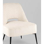 Кресло лаунж Бостон велюр рельефный молочный на черных ножках варинант исполнения - 2 | Loft Concept в Нижнем Новгороде