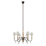 Люстра на металлическом основании с 6-ю белыми тканевыми абажурами Terrain варинант исполнения - 1 | Loft Concept в Нижнем Новгороде