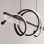 Люстра линейная черного цвета с волнообразным металлическим элементом Luke Lampco Tracer Lamp варинант исполнения - 7 | Loft Concept в Нижнем Новгороде