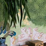 Обои ручная роспись Dandaka Glades Original colourway on painted Xuan paper варинант исполнения - 2 | Loft Concept в Нижнем Новгороде