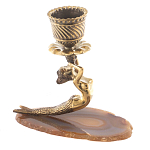 Подсвечник бронзовый из натурального камня агат Stone Candlestick варинант исполнения - 2 | Loft Concept в Нижнем Новгороде