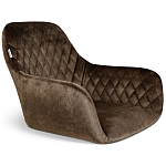 Барный стул со спинкой и подлокотниками на 4-х черных ножках Douglas Rhombus Коричневый Велюр варинант исполнения - 2 | Loft Concept в Нижнем Новгороде