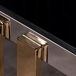 Консоль в современном стиле с черной стекляной столешницей Console with Black Glass варинант исполнения - 2 | Loft Concept в Нижнем Новгороде