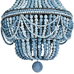 Люстра каплевидной формы украшенная круглыми бусинами синяя Blue Wooden Beads Chandelier варинант исполнения - 1 | Loft Concept в Нижнем Новгороде