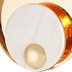 Бра с круглым плафоном из белого мрамора и золотистым металлическим обрамлением  Ginger & Jagger варинант исполнения - 2 | Loft Concept в Нижнем Новгороде