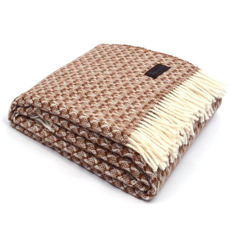 Плед BRIAS TRIANGLE 1200 Marzotto Бежево-серый Коричневый в Нижнем Новгороде | Loft Concept 