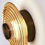 Бра с рельефным круглым плафоном янтарного цвета Savio Glass Disc Light варинант исполнения - 2 | Loft Concept в Нижнем Новгороде