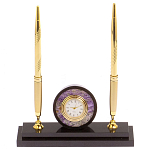 Часы настольные с двумя ручками из натурального камня Stone Clock варинант исполнения - 1 | Loft Concept в Нижнем Новгороде