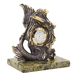 Часы настольные бронзовые в виде русалочки из натурального камня Змеевик Mermaid Stone Clock варинант исполнения - 3 | Loft Concept в Нижнем Новгороде