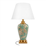 Настольная лампа бирюзовая с цветочным принтом Turquoise Flight варинант исполнения - 1 | Loft Concept в Нижнем Новгороде