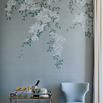 Обои ручная роспись Jasmine Standard colourway on Wood Ash slub silk варинант исполнения - 2 | Loft Concept в Нижнем Новгороде