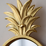 Зеркало овальной формы с золотистой рамкой и декоративной верхушкой в виде ананаса Pineapple Shine  варинант исполнения - 3 | Loft Concept в Нижнем Новгороде