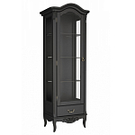 Витрина черная однодверная из массива бука с 4-мя полками и ящиком Black Provence варинант исполнения - 1 | Loft Concept в Нижнем Новгороде