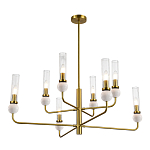 Люстра с 8-ю плафонами в форме стеклянных трубок и мраморных декоративных элементов Montreal варинант исполнения - 9 | Loft Concept в Нижнем Новгороде