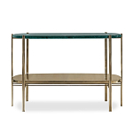 Консоль овальной формы золотая с полкой для хранения Craig варинант исполнения - 1 | Loft Concept в Нижнем Новгороде