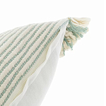 Чехол на подушку мятного цвета с бахромой и объемным узором Ethnic mix варинант исполнения - 3 | Loft Concept в Нижнем Новгороде