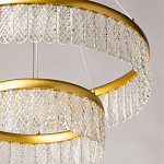 Люстра двухъярусная с золотого цвета и прозрачными подвесками Pettico варинант исполнения - 9 | Loft Concept в Нижнем Новгороде