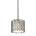 Подвесной светильник с цилиндрическим белым плафоном с ажурным узором цвета олово Kichler варинант исполнения - 1 | Loft Concept в Нижнем Новгороде