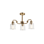 Люстра цвета латунь с 3-мя прозрачными стеклянными плафонами Kichler варинант исполнения - 3 | Loft Concept в Нижнем Новгороде