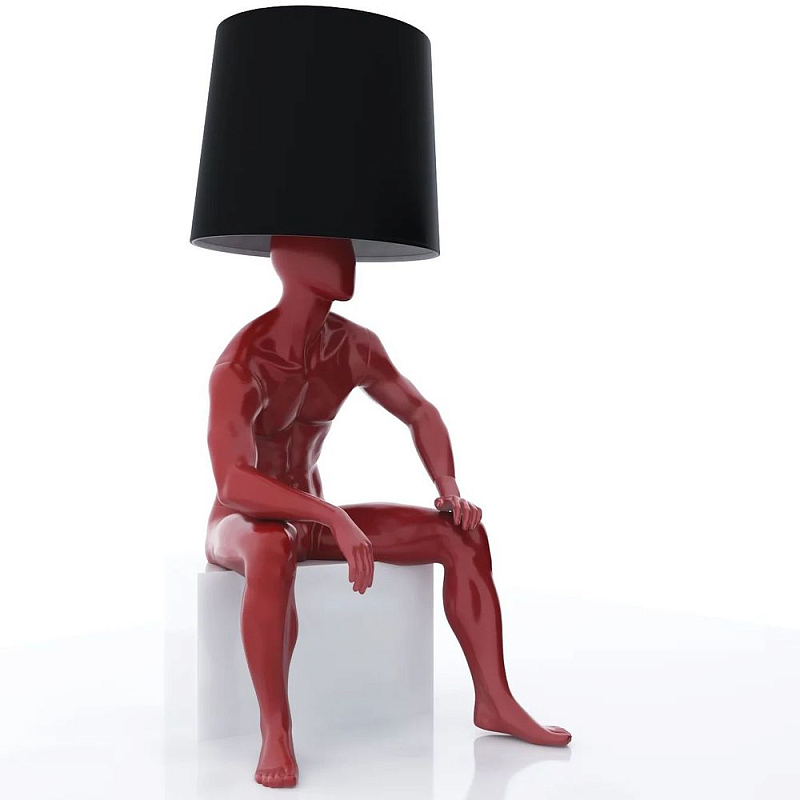 Лампа MALE MANNEQUIN LAMP с абажуром  Глянцевый черный Черный матовый Глянцевый белый Белый матовый Серый матовый Золотой Красный Шампань в Нижнем Новгороде | Loft Concept 