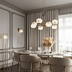 Подвесной светильник с шарообразным плафоном из белого стекла с подвеской из камня и кисточкой Agatelle варинант исполнения - 5 | Loft Concept в Нижнем Новгороде