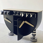 Дизайнерский комод полукруглый черный с 3-мя фактурным ящиками Occasion варинант исполнения - 2 | Loft Concept в Нижнем Новгороде