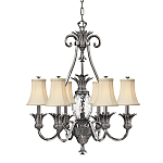 Люстра с 7-ю кремовыми текстильными абажурами Hinkley варинант исполнения - 1 | Loft Concept в Нижнем Новгороде